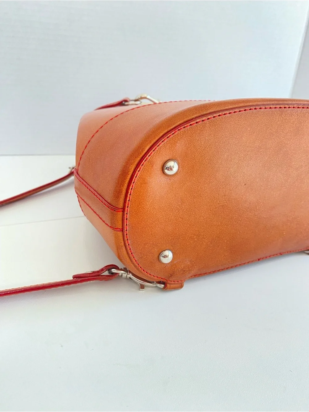Vintage Dooney & Bourke Cognac Pyramid Alto Sling